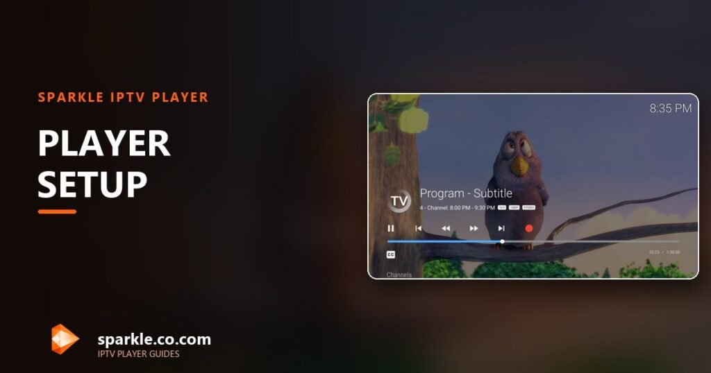 Sparkle TV Player home screen on Android TV after setup