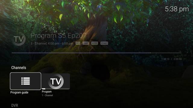 Sparkle TV live playback screen with channel list and player controls
