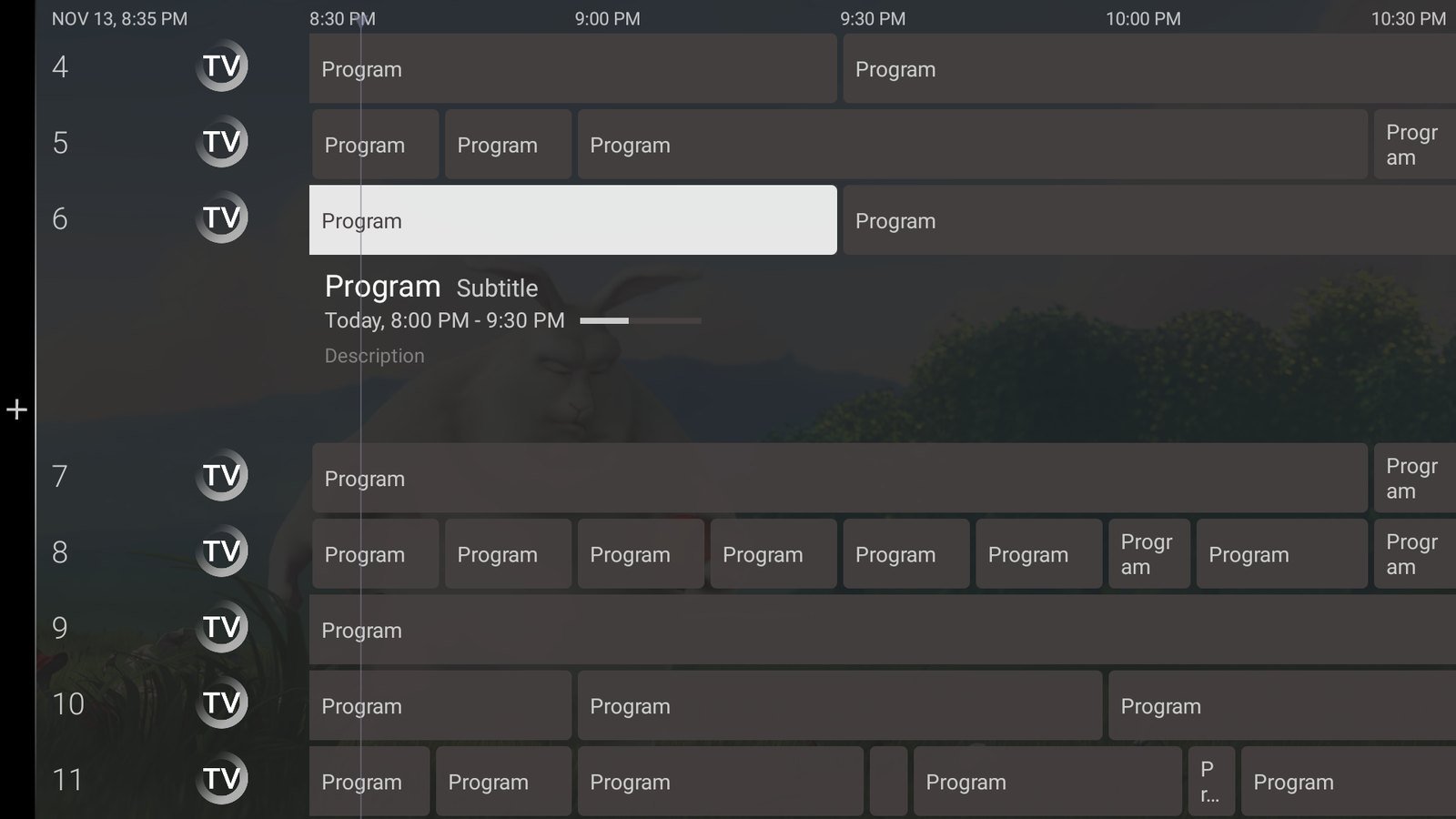 Playlist channels imported into Sparkle TV Player