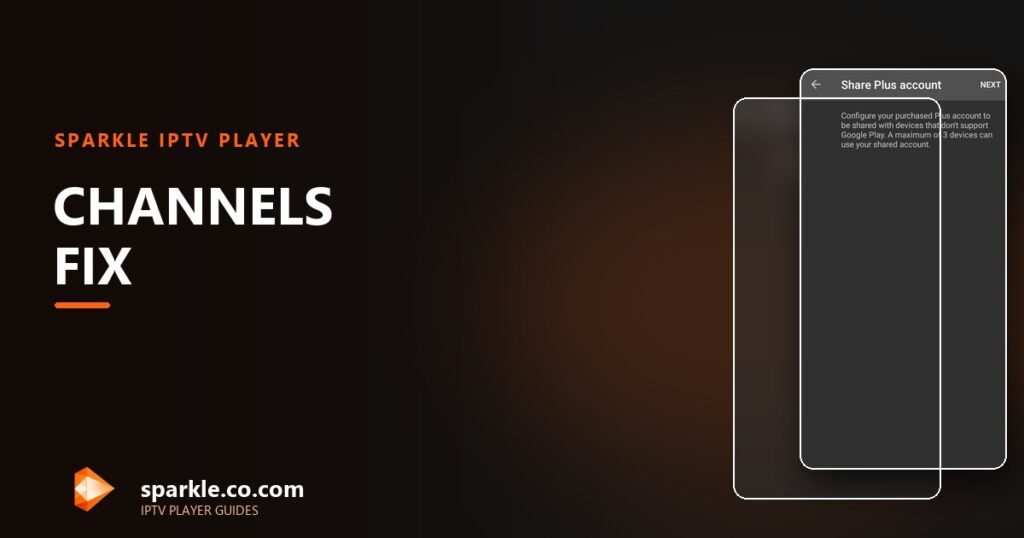 Sparkle TV Player channel categories loading on Android TV